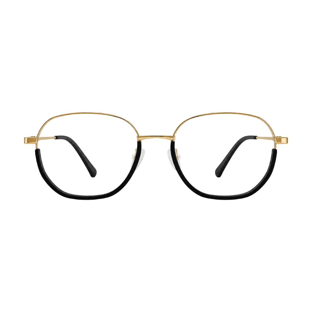 Geometric Metal Frame Eyeglasses for Men & Women | College Fashion 66108-10