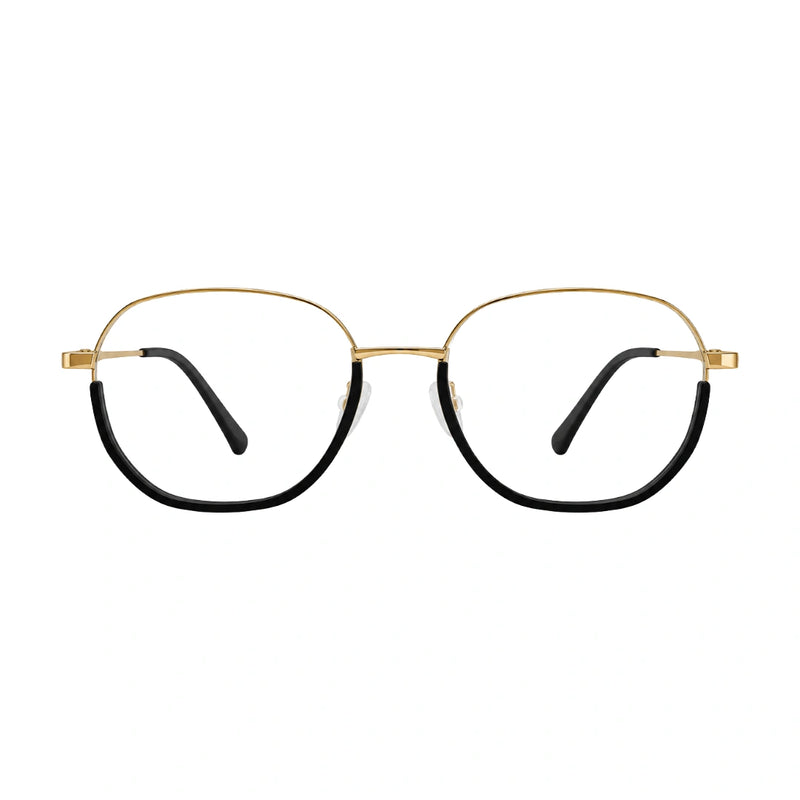 Geometric Metal Frame Eyeglasses for Men & Women | College Fashion 66108-zoom-