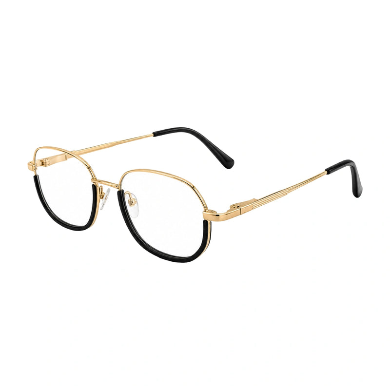 Geometric Metal Frame Eyeglasses for Men & Women | College Fashion 66108-zoom-