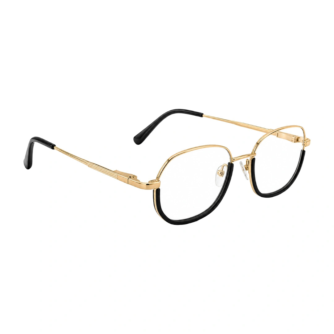 Geometric Metal Frame Eyeglasses for Men & Women | College Fashion 66108-14
