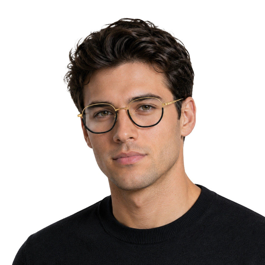Geometric Metal Frame Eyeglasses for Men & Women | College Fashion 66108-zoom-16