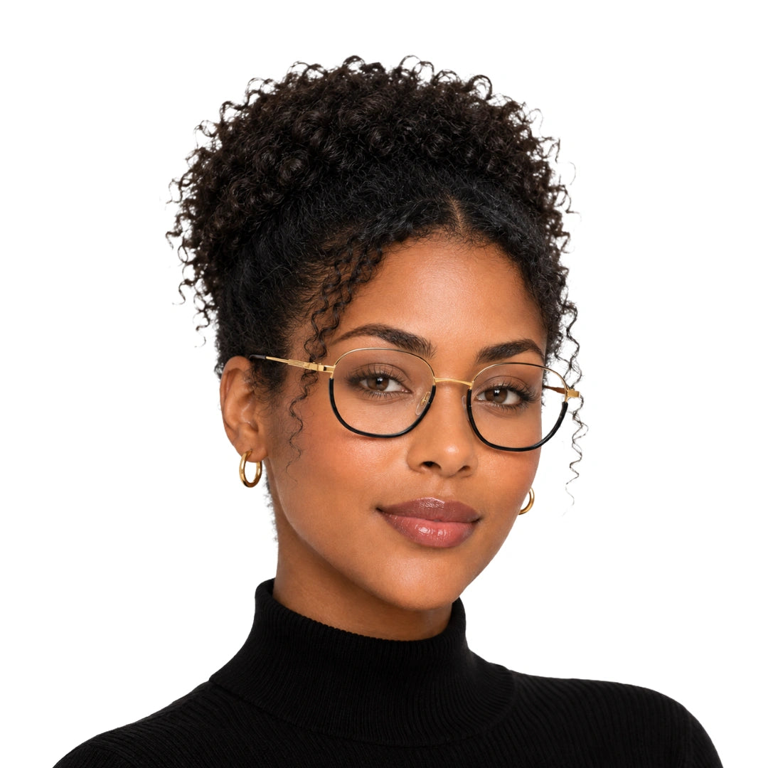 Geometric Metal Frame Eyeglasses for Men & Women | College Fashion 66108-zoom-17