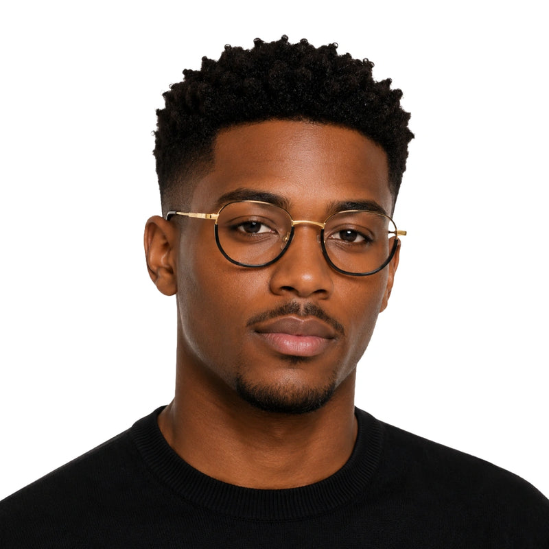 Geometric Metal Frame Eyeglasses for Men & Women | College Fashion 66108-zoom-