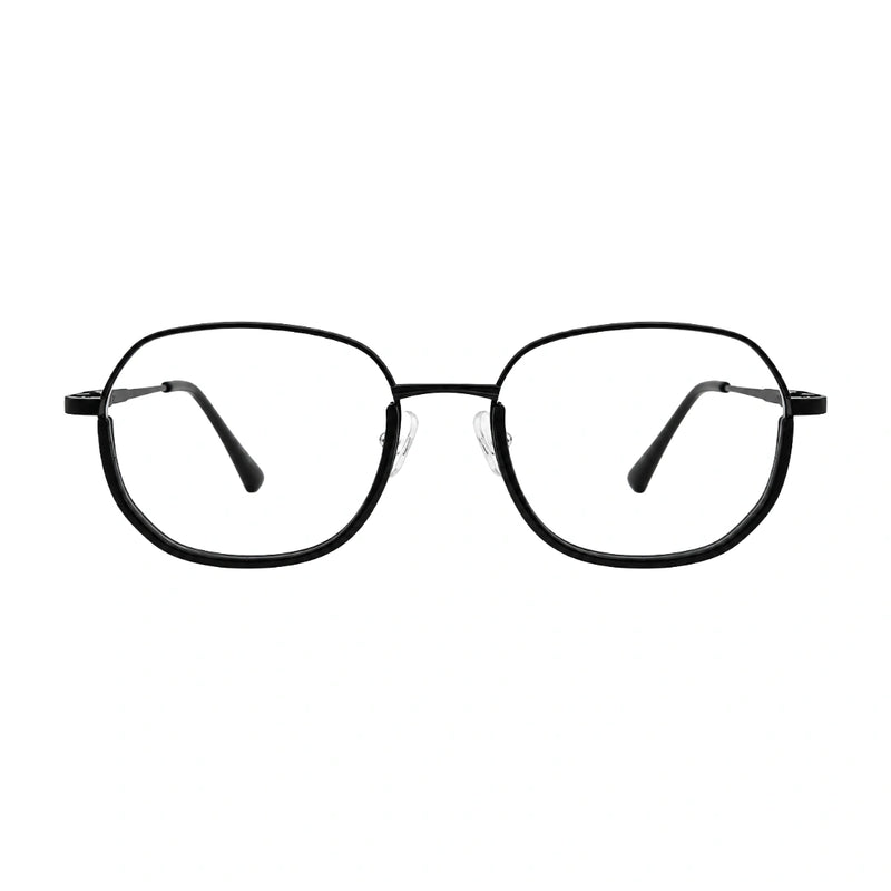 Geometric Metal Frame Eyeglasses for Men & Women | College Fashion 66108-zoom-