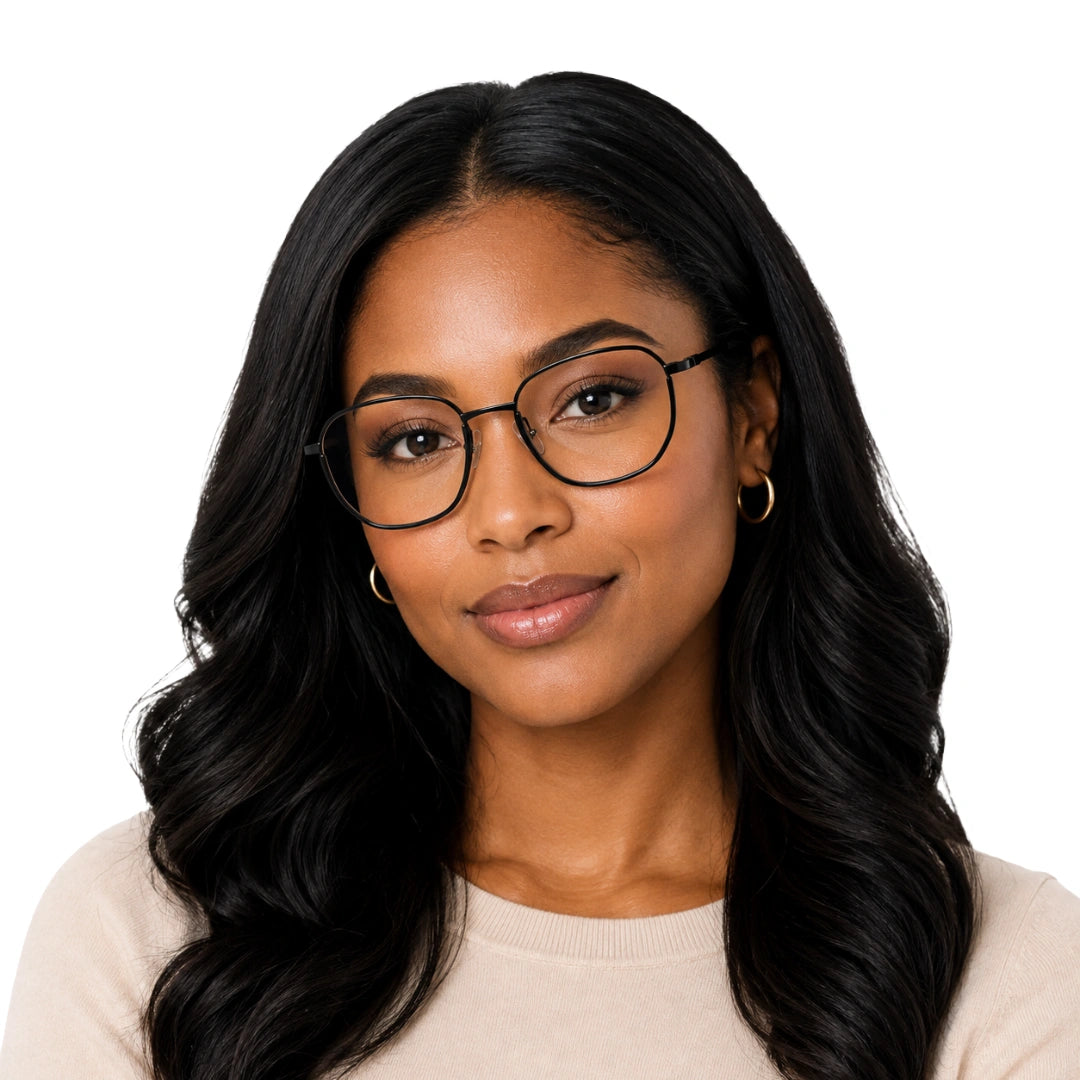 Geometric Metal Frame Eyeglasses for Men & Women | College Fashion 66108-24