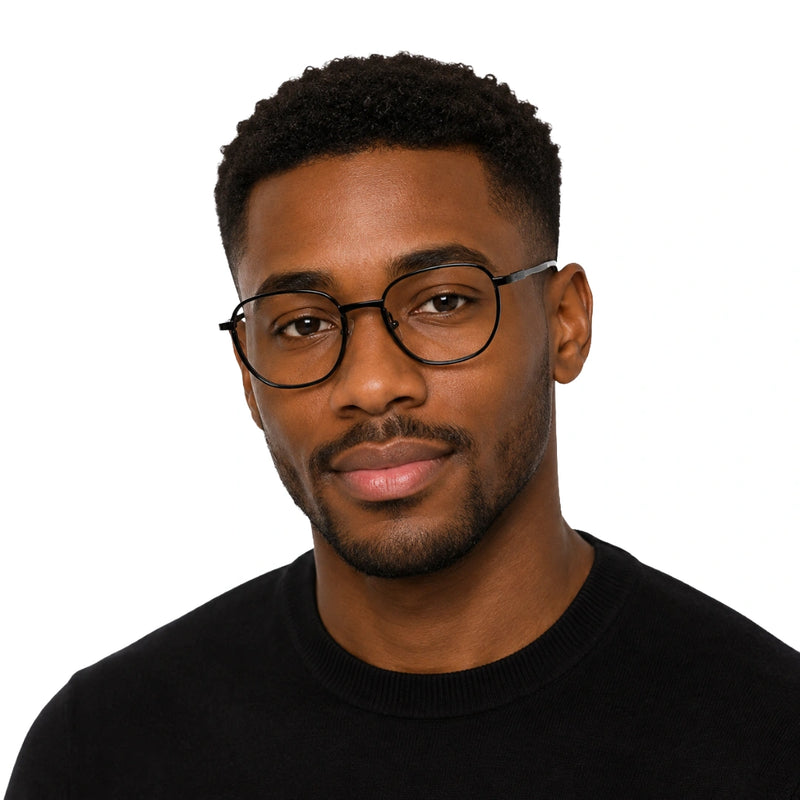 Geometric Metal Frame Eyeglasses for Men & Women | College Fashion 66108-zoom-