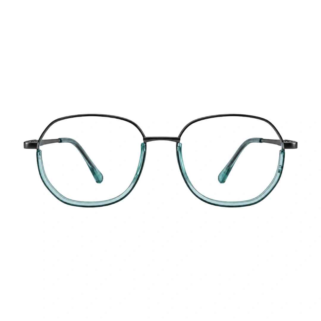 Geometric Metal Frame Eyeglasses for Men & Women | College Fashion 66108-zoom-82