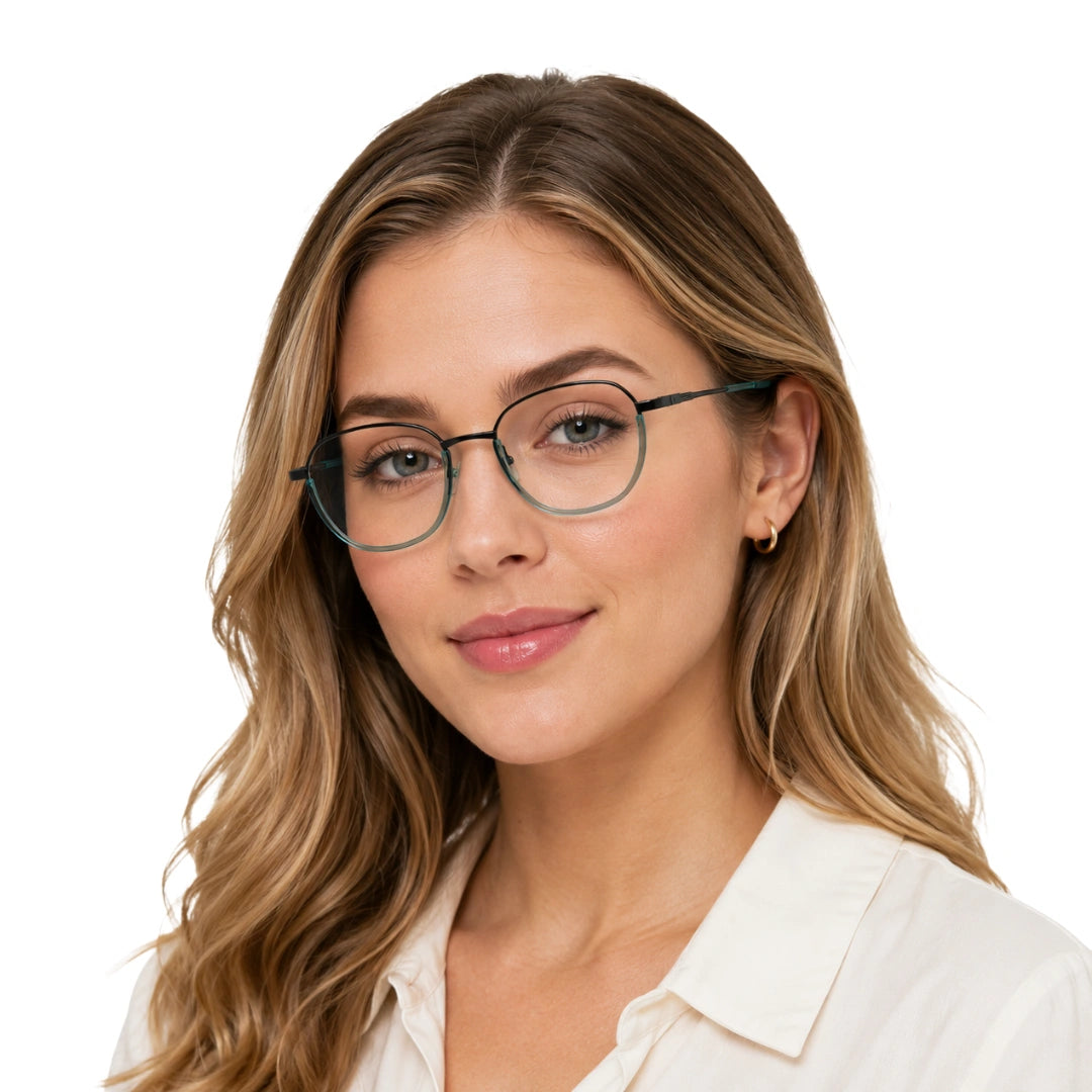 Geometric Metal Frame Eyeglasses for Men & Women | College Fashion 66108-zoom-88