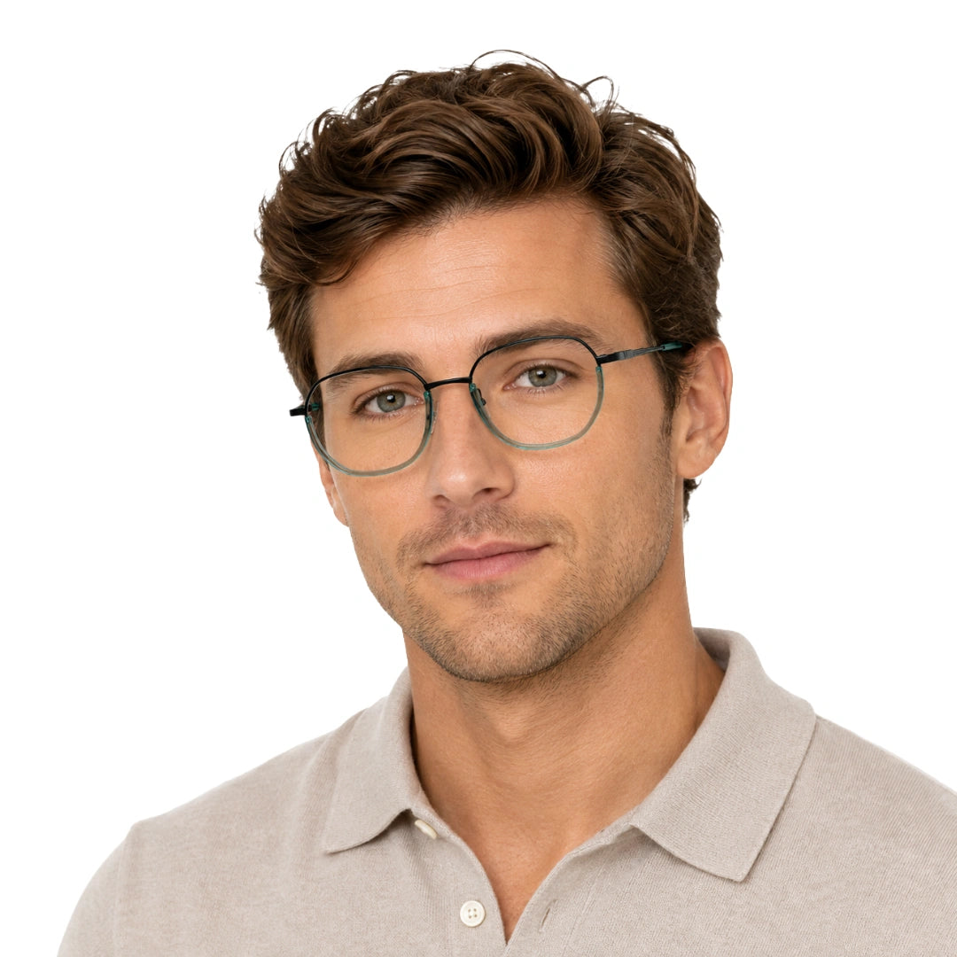 Geometric Metal Frame Eyeglasses for Men & Women | College Fashion 66108-zoom-89
