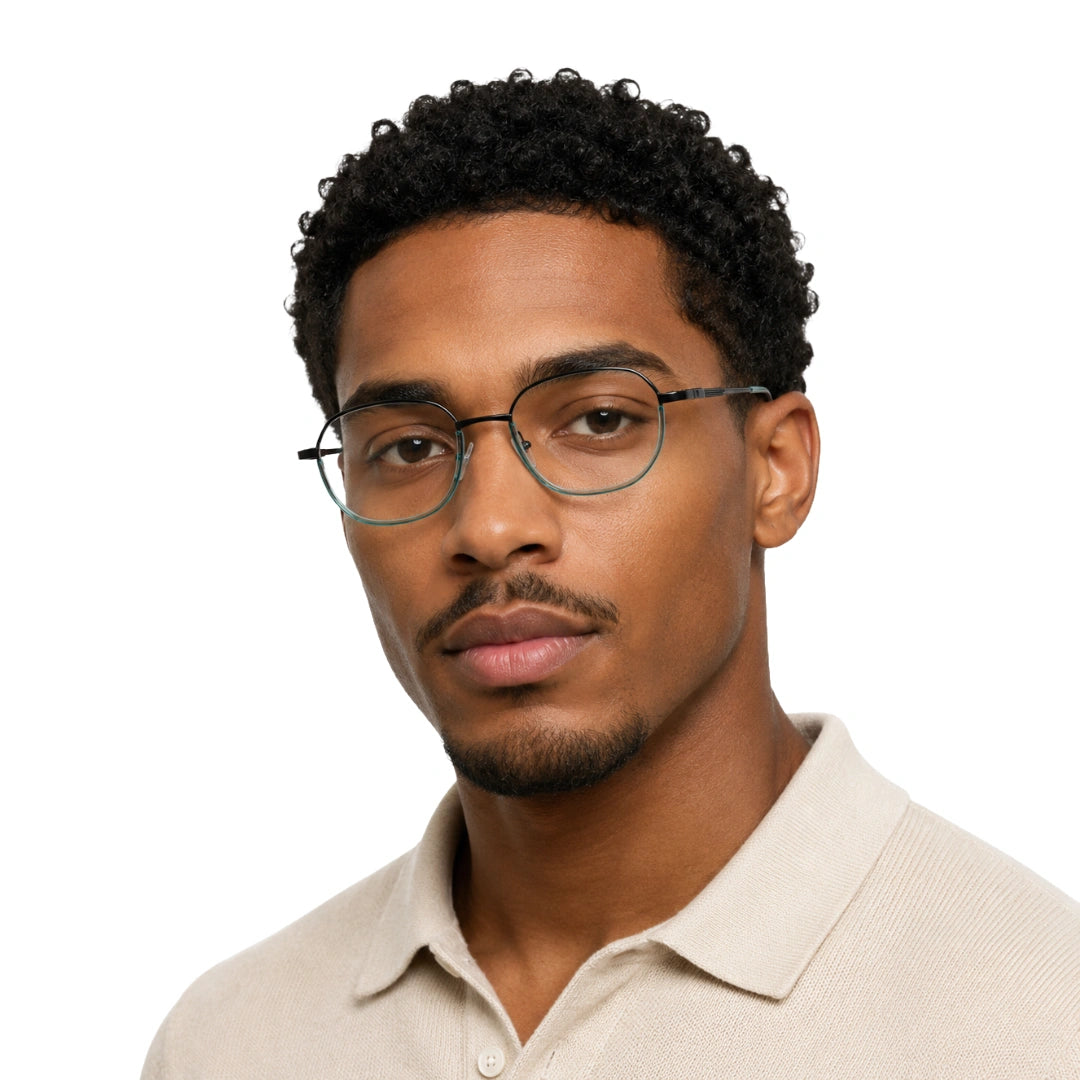 Geometric Metal Frame Eyeglasses for Men & Women | College Fashion 66108-90