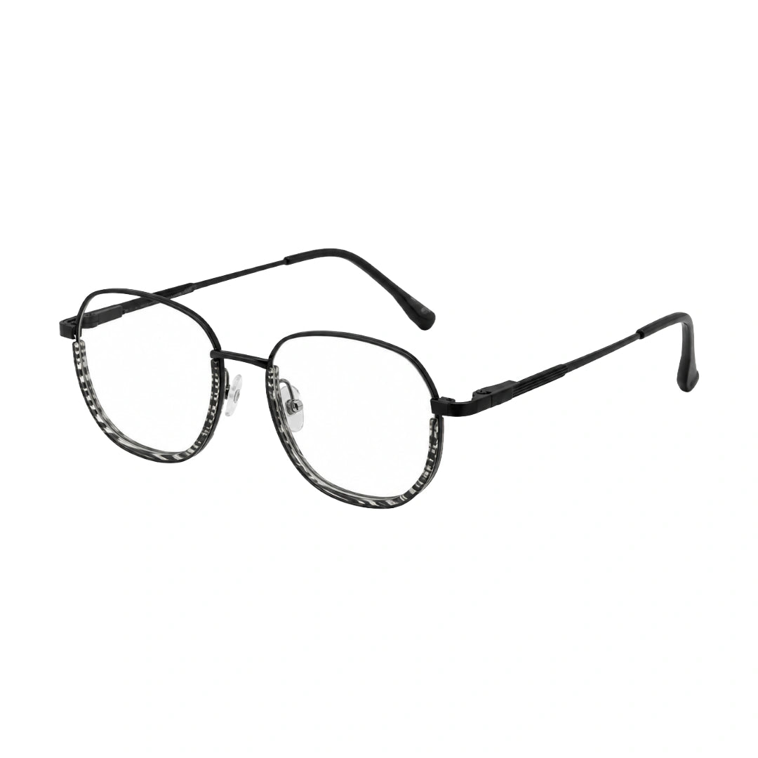 Geometric Metal Frame Eyeglasses for Men & Women | College Fashion 66108-zoom-38