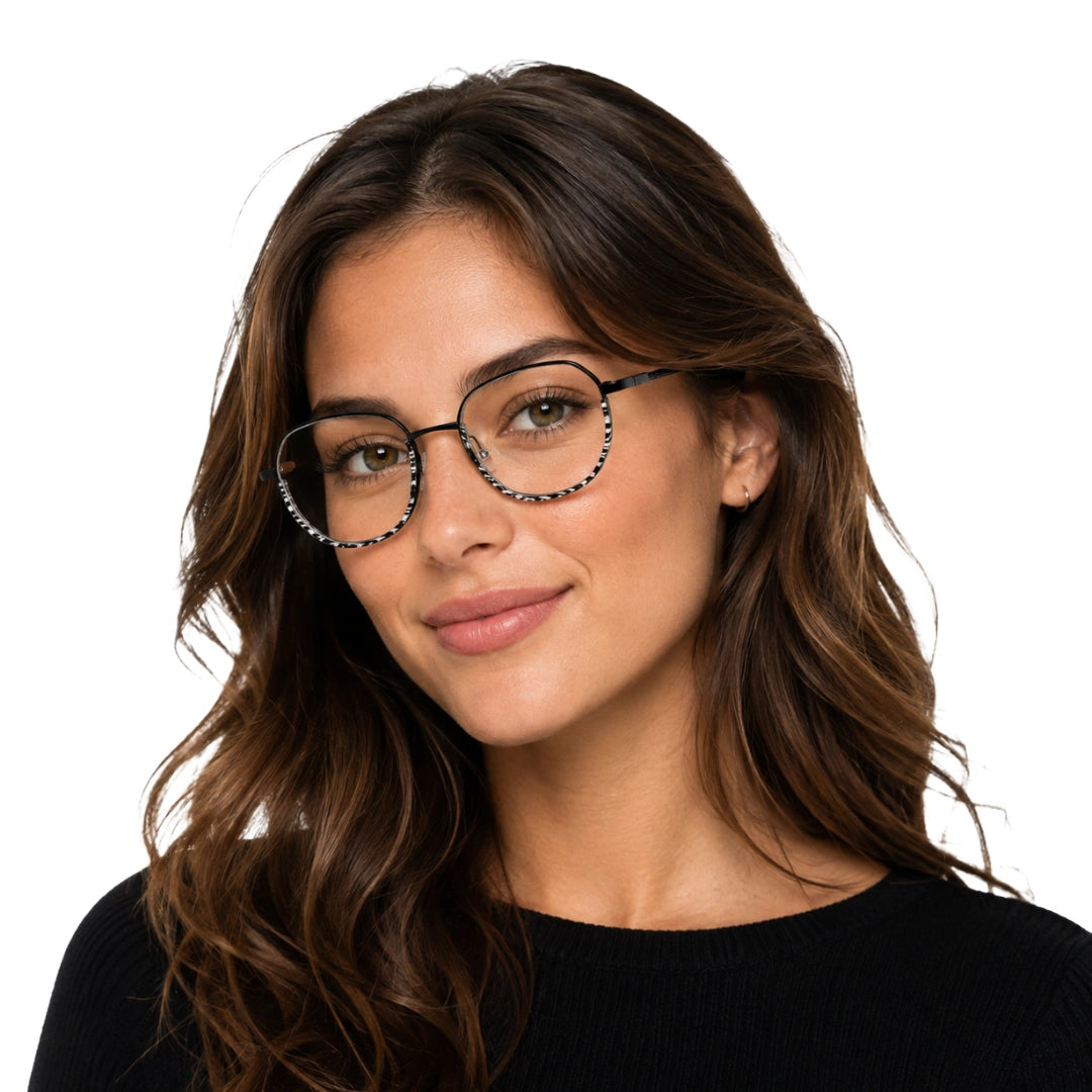 Geometric Metal Frame Eyeglasses for Men & Women | College Fashion 66108-42