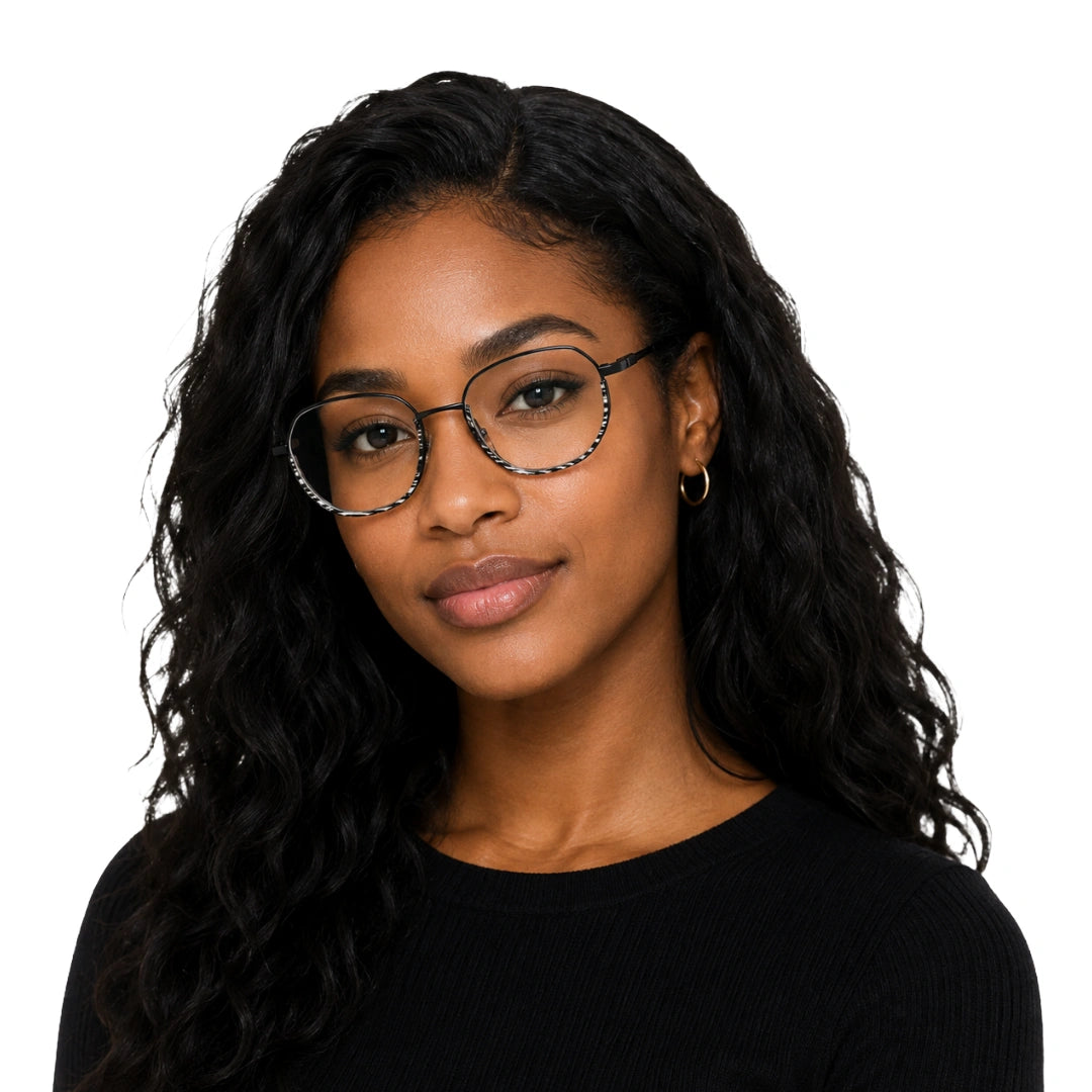 Geometric Metal Frame Eyeglasses for Men & Women | College Fashion 66108-44