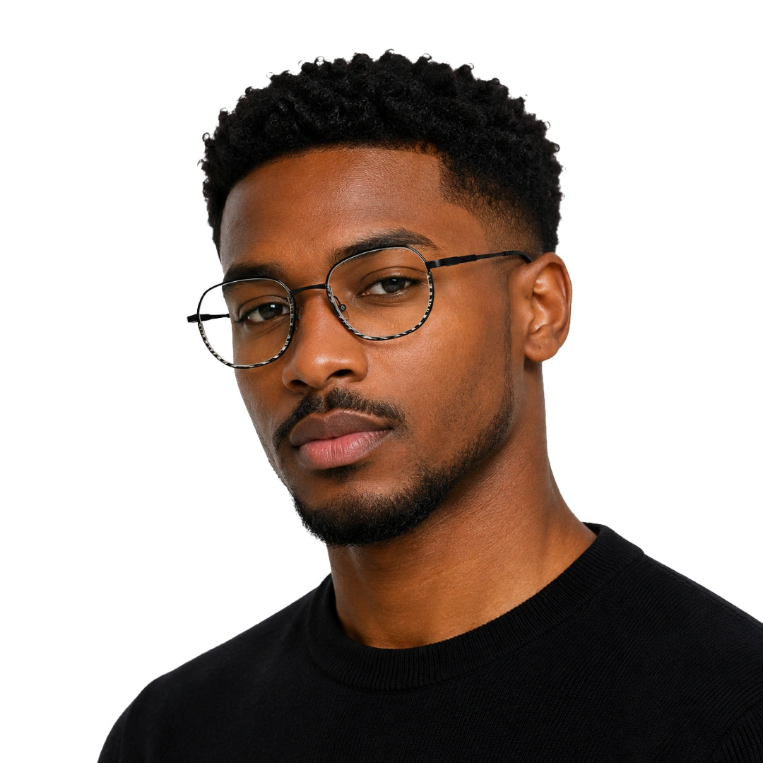 Geometric Metal Frame Eyeglasses for Men & Women | College Fashion 66108-45