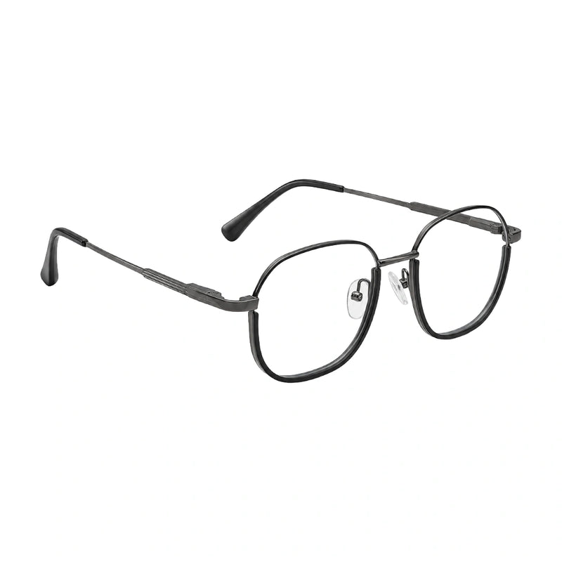 Geometric Metal Frame Eyeglasses for Men & Women | College Fashion 66108-zoom-