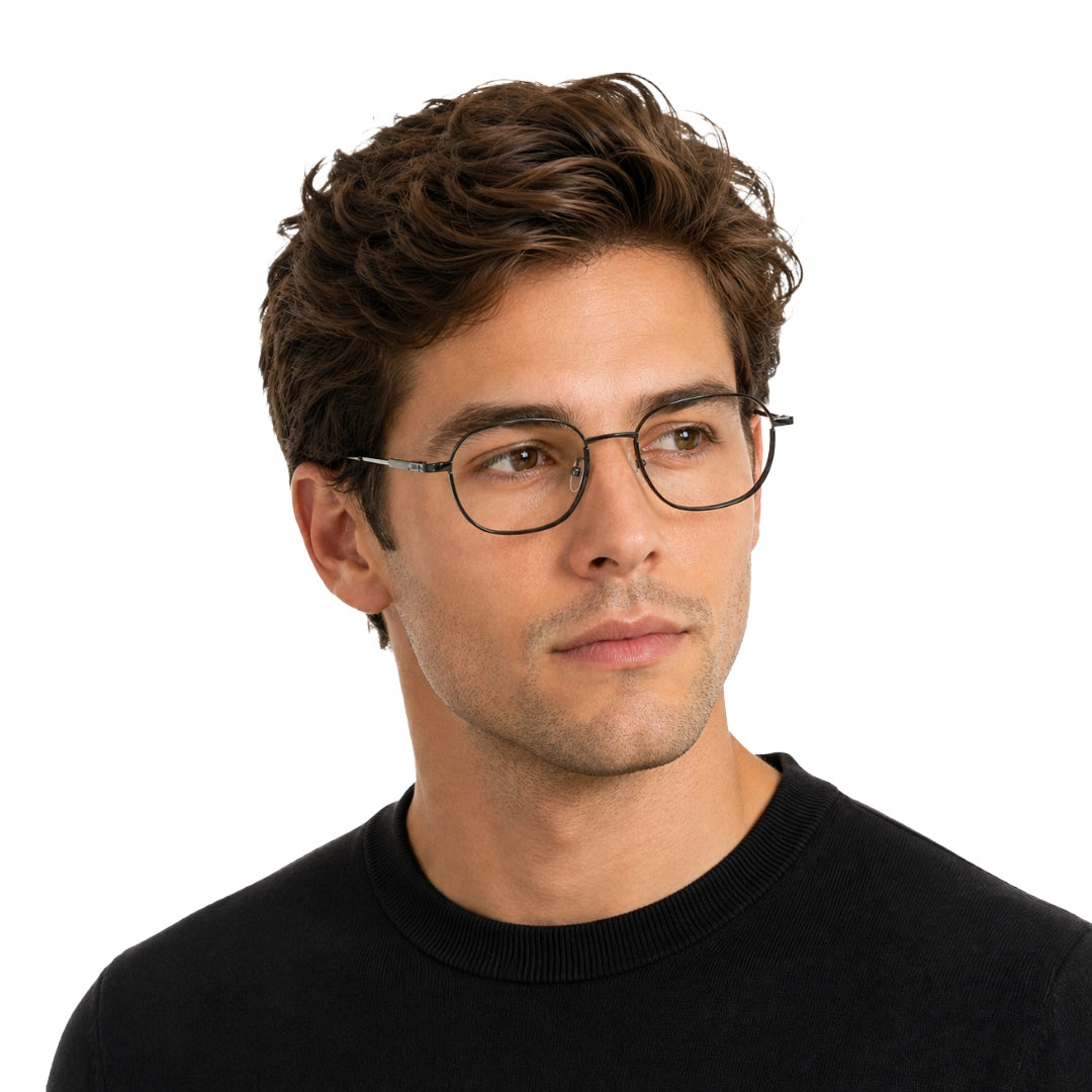 Geometric Metal Frame Eyeglasses for Men & Women | College Fashion 66108-zoom-61