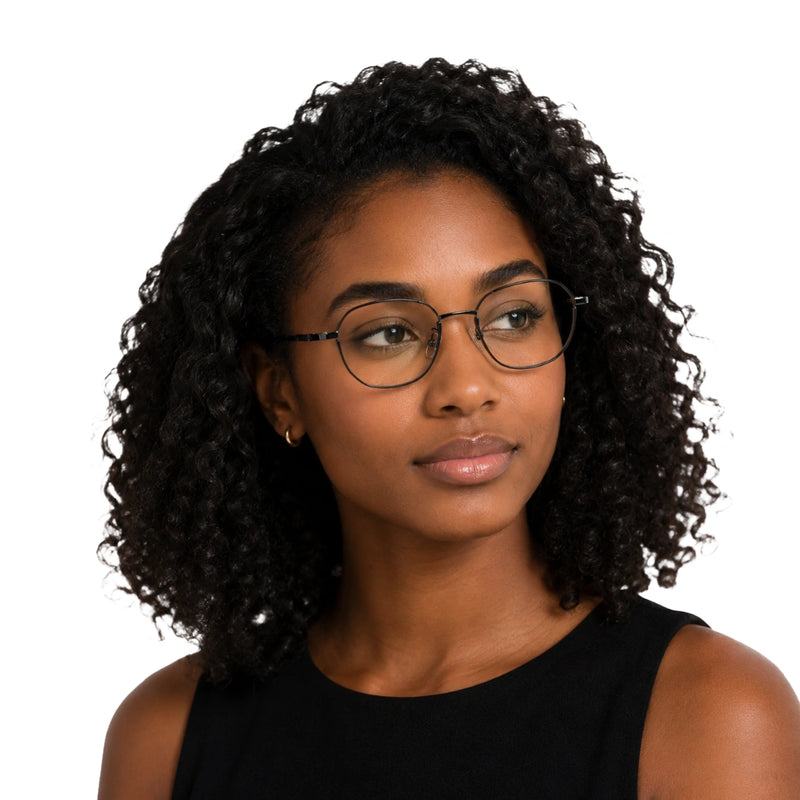 Geometric Metal Frame Eyeglasses for Men & Women | College Fashion 66108-zoom-
