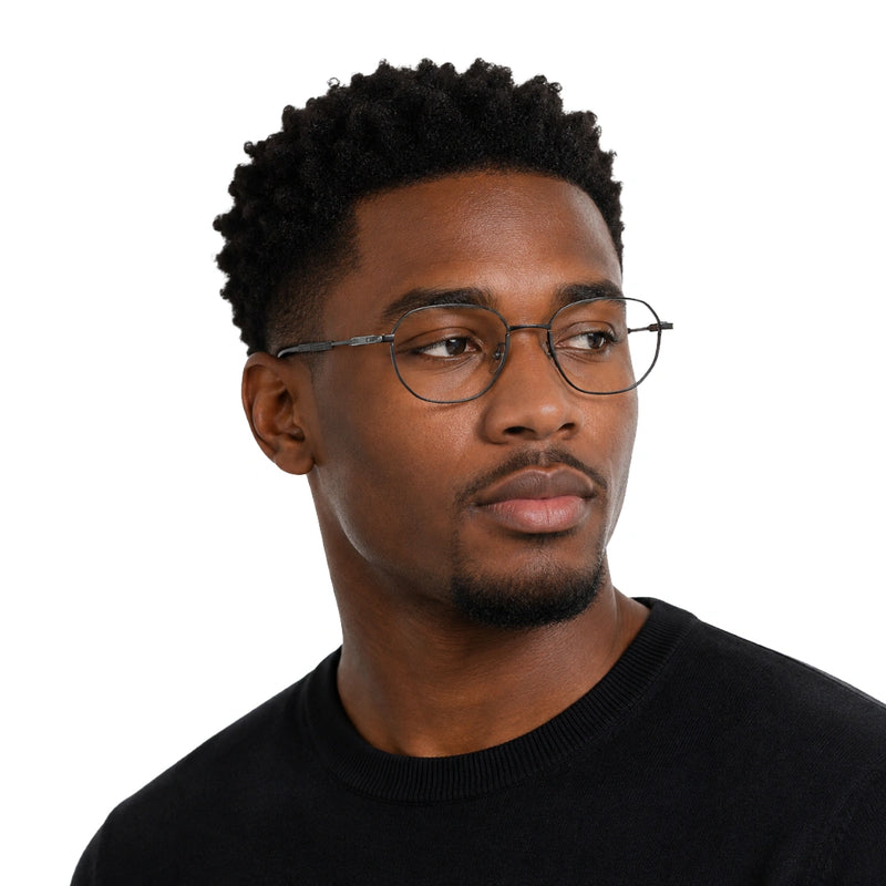 Geometric Metal Frame Eyeglasses for Men & Women | College Fashion 66108-zoom-