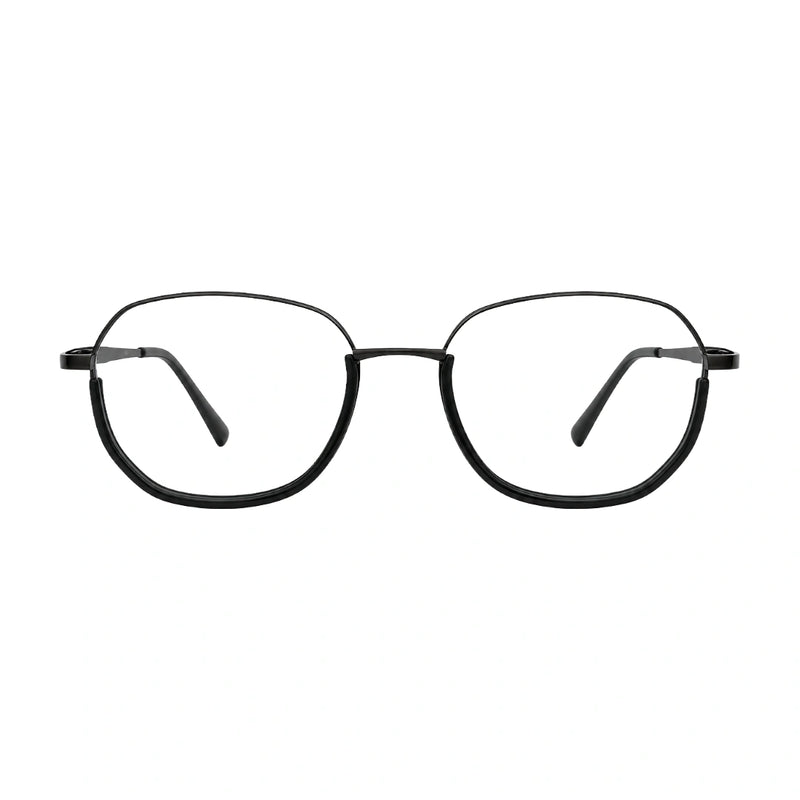 Geometric Metal Frame Eyeglasses for Men & Women | College Fashion 66108-zoom-