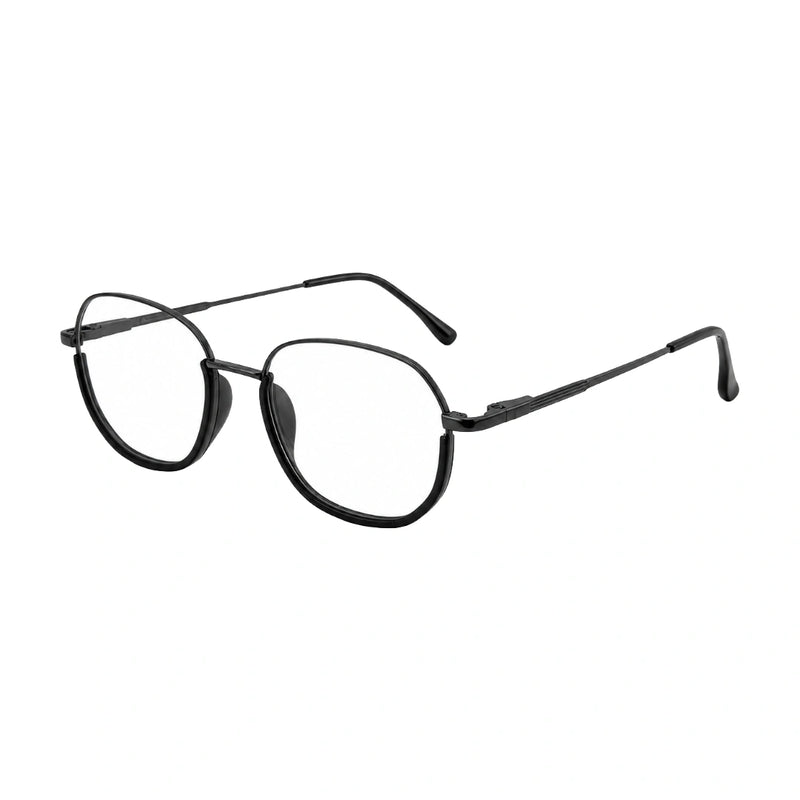 Geometric Metal Frame Eyeglasses for Men & Women | College Fashion 66108-zoom-