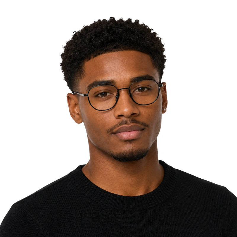 Geometric Metal Frame Eyeglasses for Men & Women | College Fashion 66108-zoom-