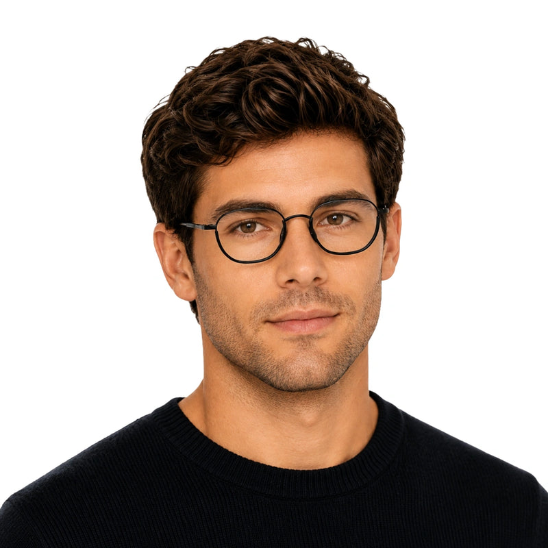 Geometric Metal Frame Eyeglasses for Men & Women | College Fashion 66108-zoom-