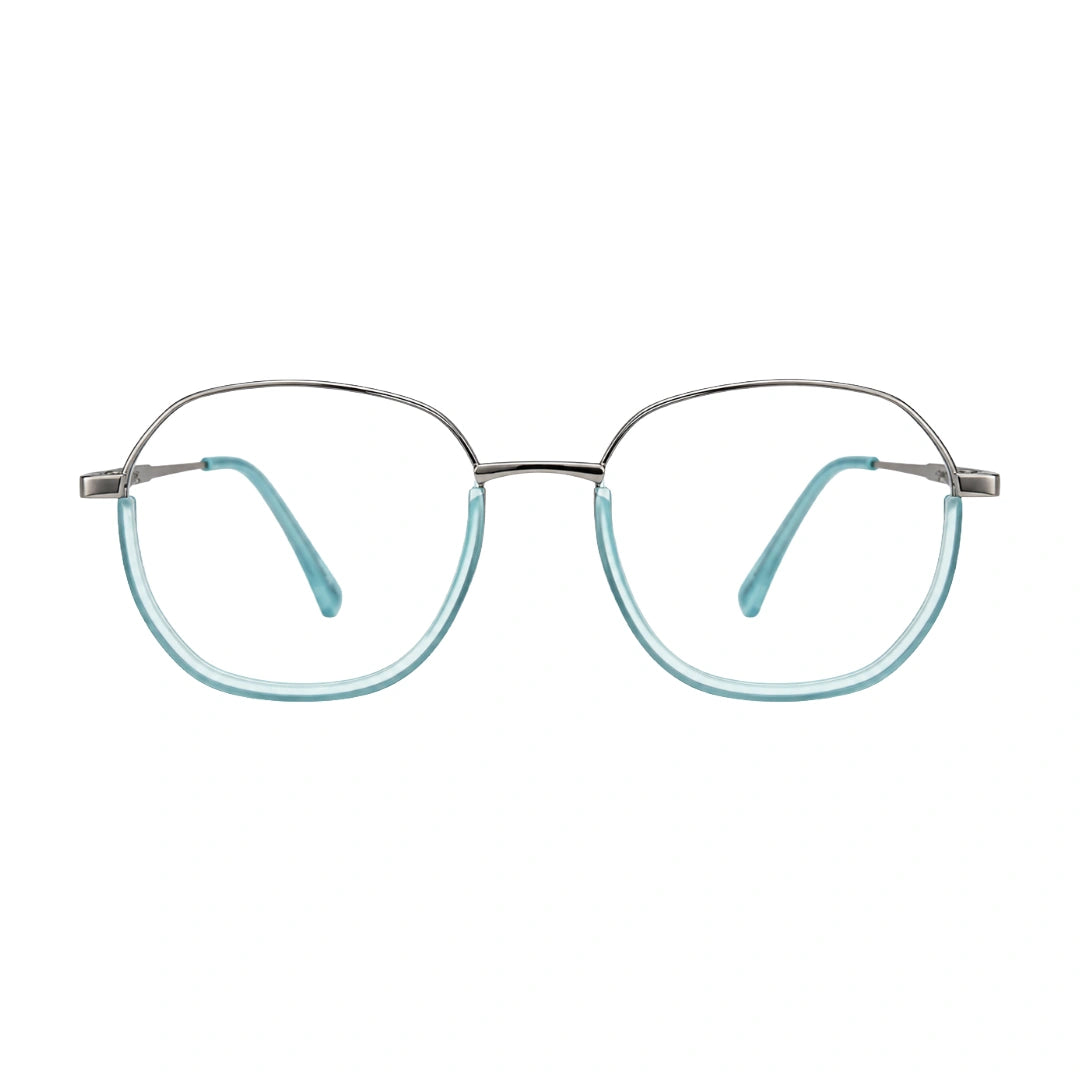 Geometric Metal Frame Eyeglasses for Men & Women | College Fashion 66108-64