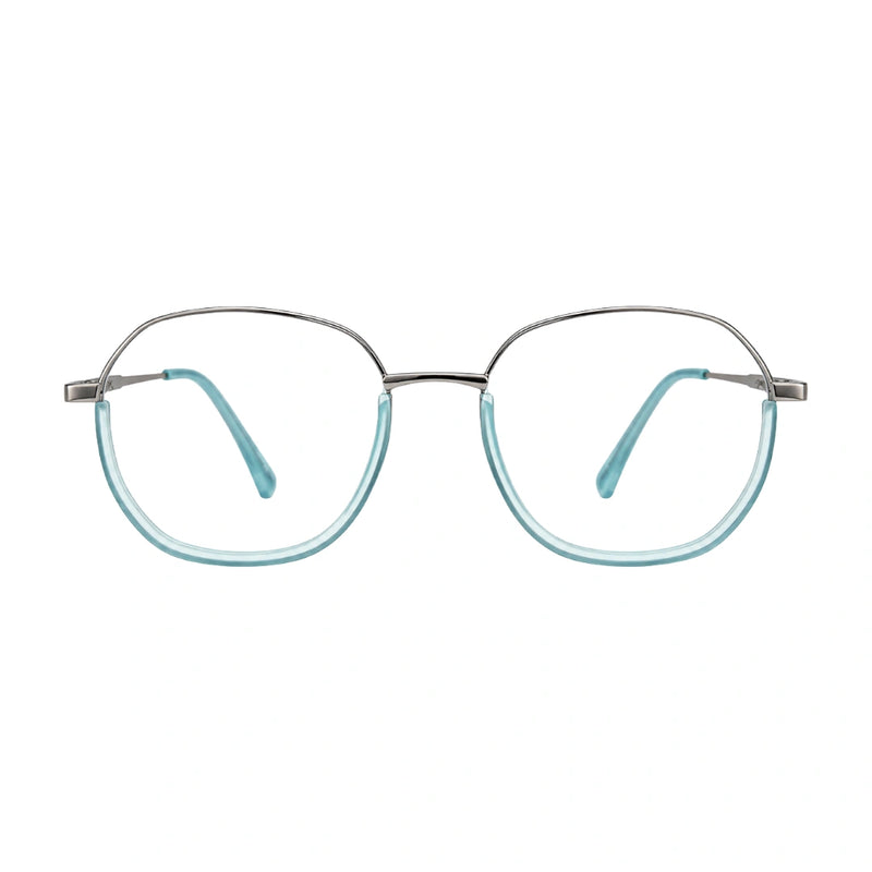 Geometric Metal Frame Eyeglasses for Men & Women | College Fashion 66108-zoom-
