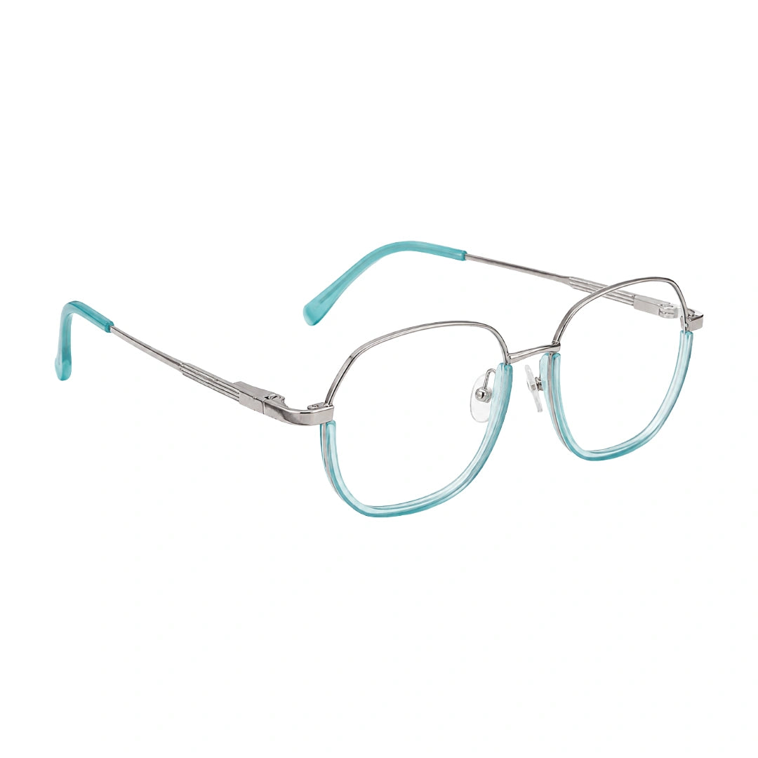 Geometric Metal Frame Eyeglasses for Men & Women | College Fashion 66108-68