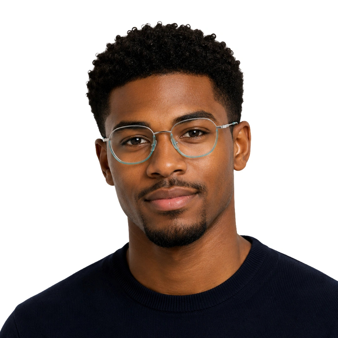 Geometric Metal Frame Eyeglasses for Men & Women | College Fashion 66108-72