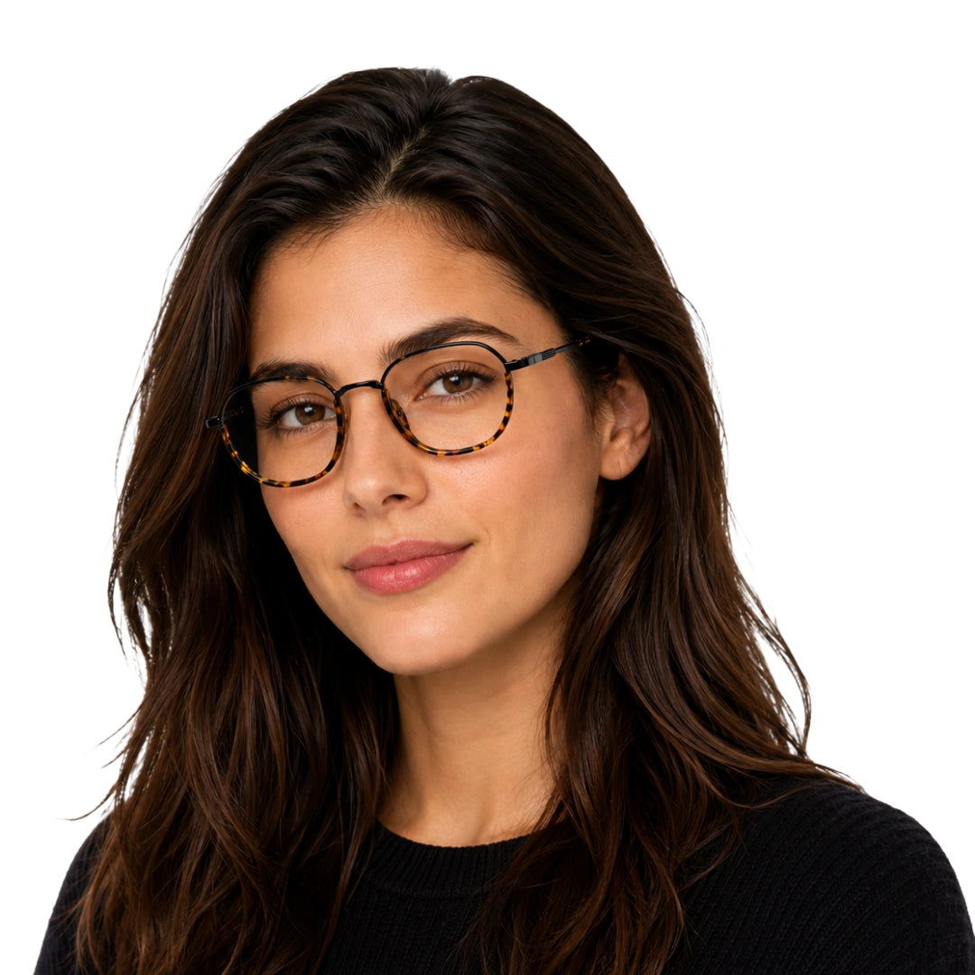 Geometric Metal Frame Eyeglasses for Men & Women | College Fashion 66108-78