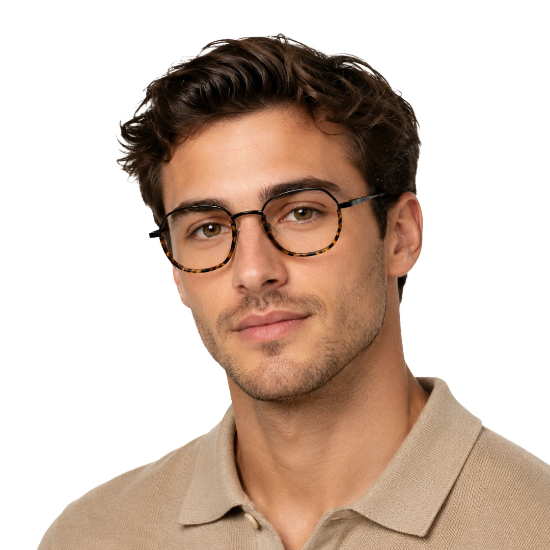 Geometric Metal Frame Eyeglasses for Men & Women | College Fashion 66108-79