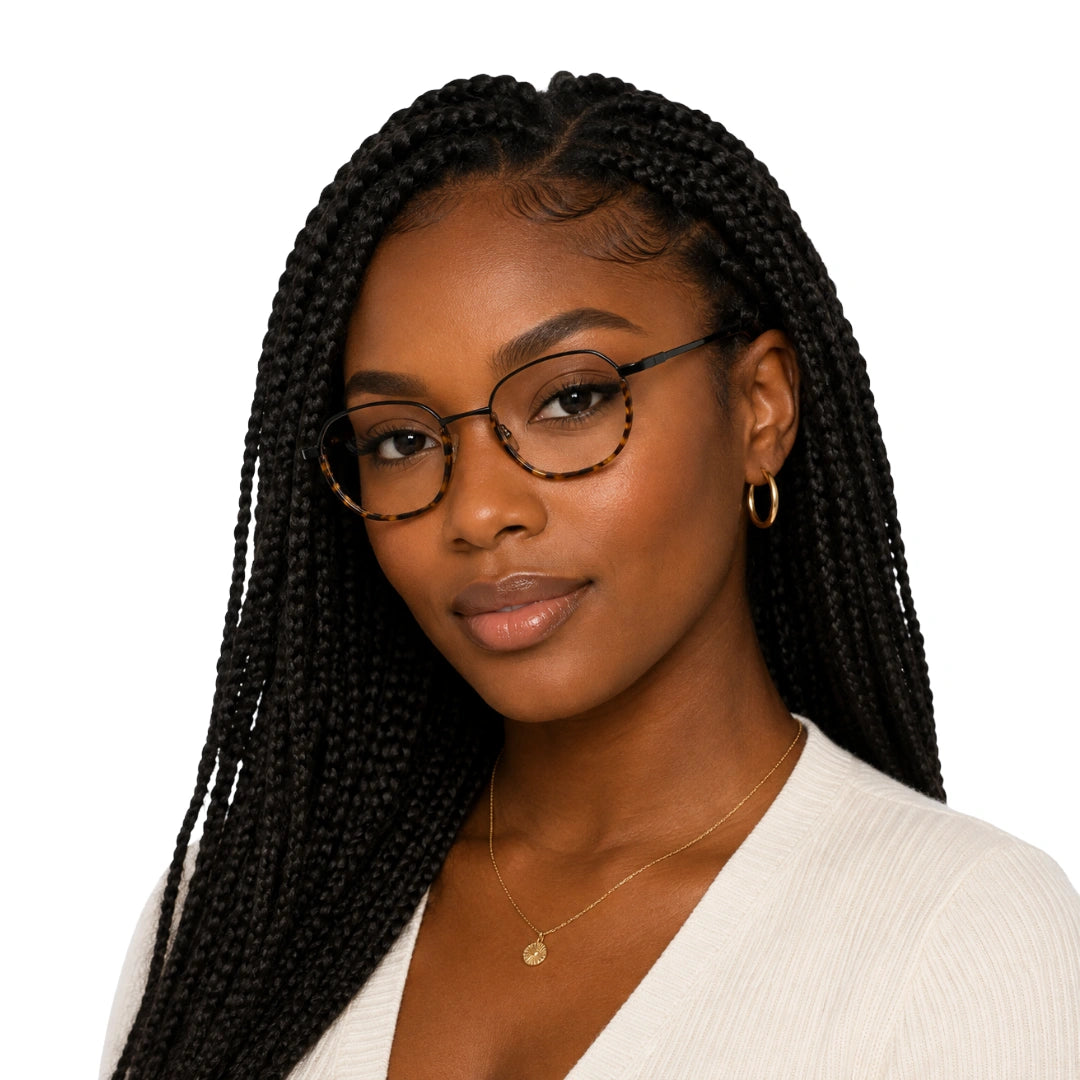 Geometric Metal Frame Eyeglasses for Men & Women | College Fashion 66108-zoom-80