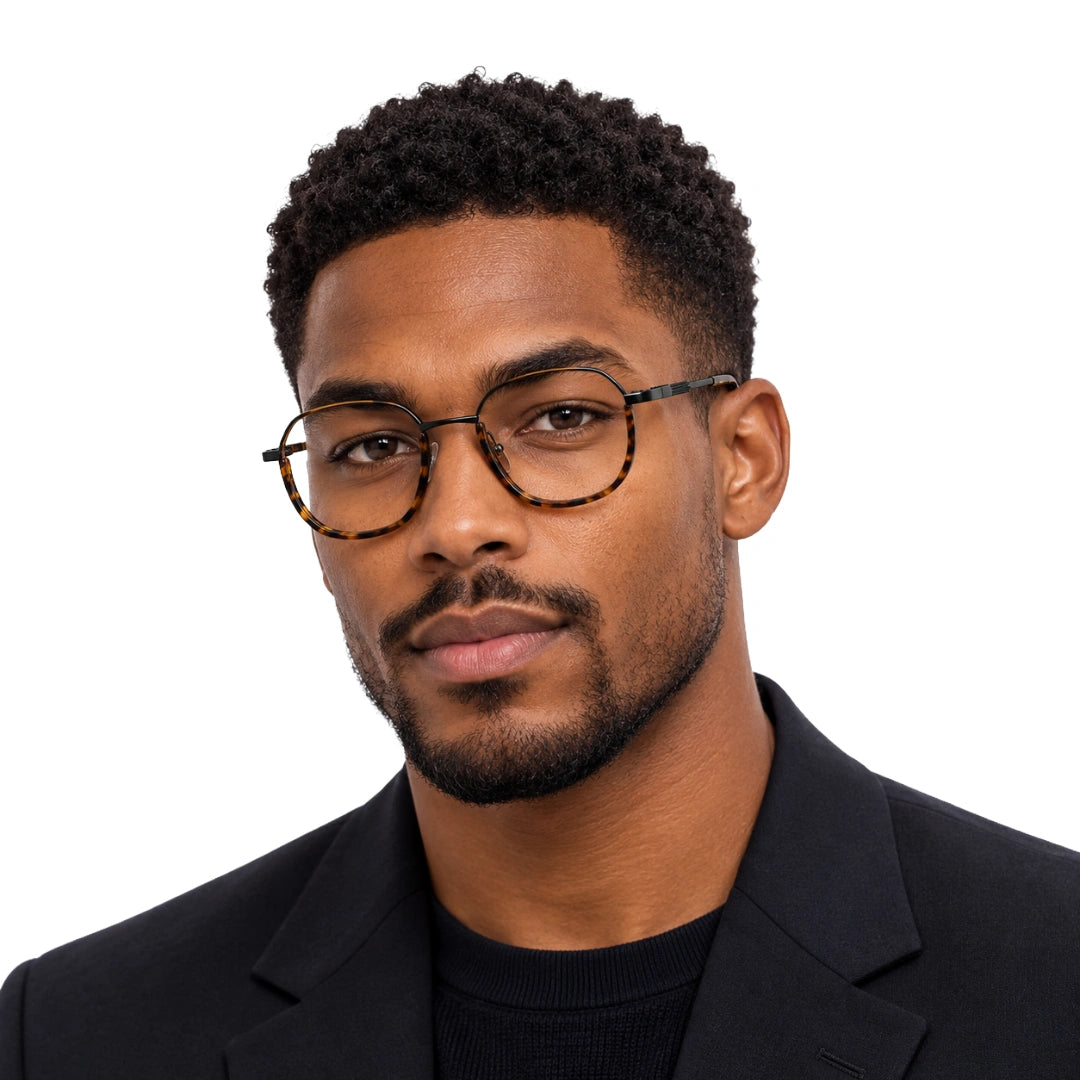 Geometric Metal Frame Eyeglasses for Men & Women | College Fashion 66108-zoom-81