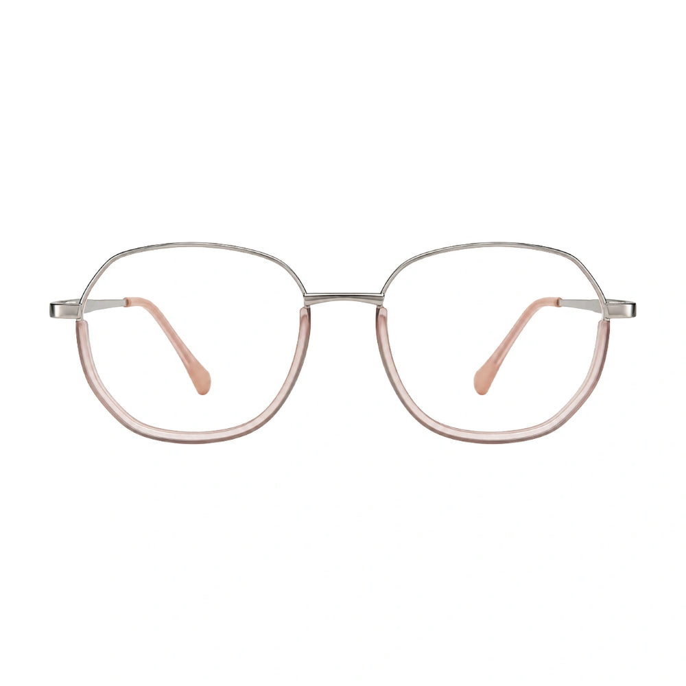 Geometric Metal Frame Eyeglasses for Men & Women | College Fashion 66108