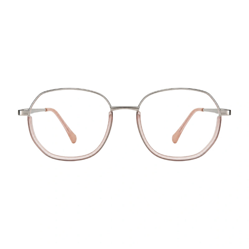 Geometric Metal Frame Eyeglasses for Men & Women | College Fashion 66108-zoom-