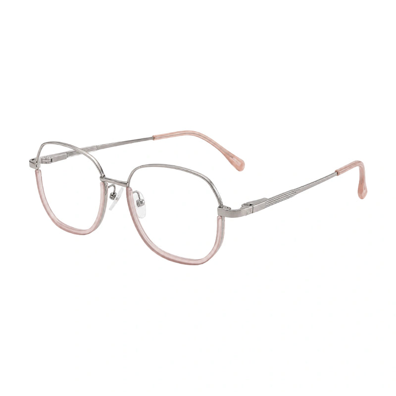 Geometric Metal Frame Eyeglasses for Men & Women | College Fashion 66108-zoom-
