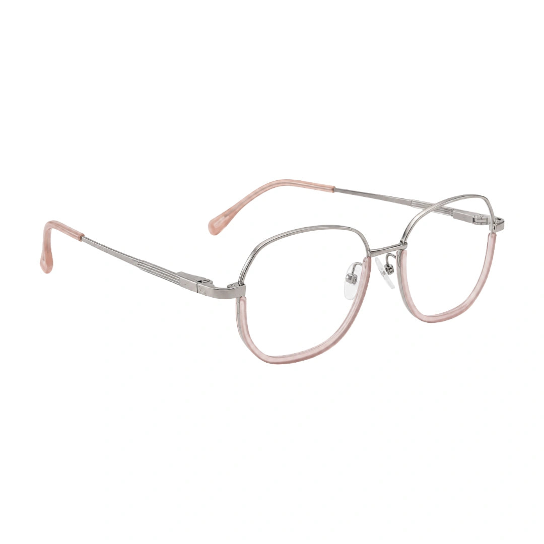 Geometric Metal Frame Eyeglasses for Men & Women | College Fashion 66108-5