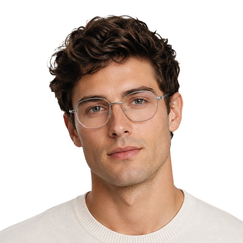 Geometric Metal Frame Eyeglasses for Men & Women | College Fashion 66108-zoom-