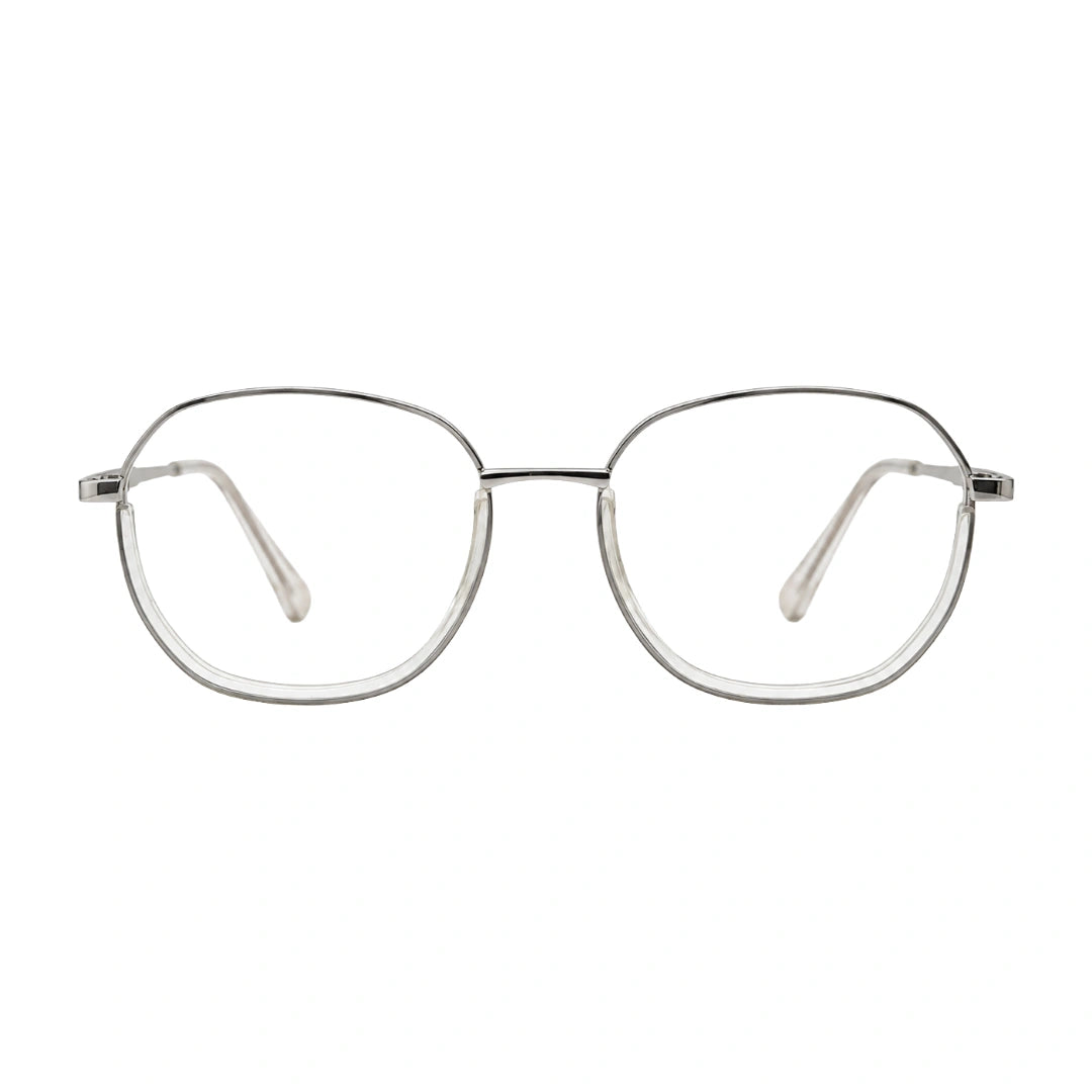 Geometric Metal Frame Eyeglasses for Men & Women | College Fashion 66108-46