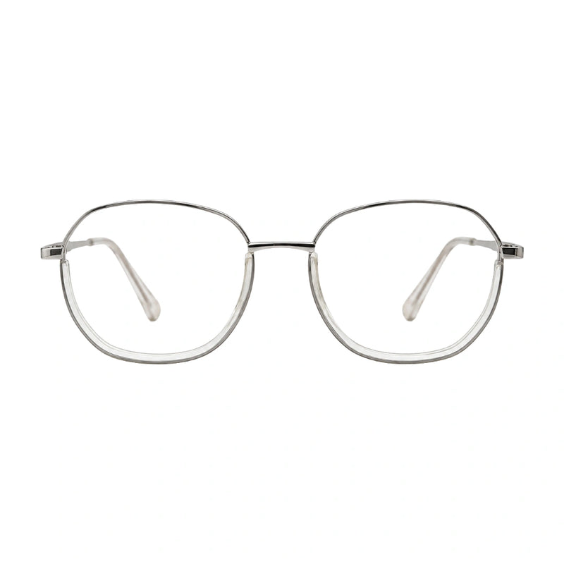 Geometric Metal Frame Eyeglasses for Men & Women | College Fashion 66108-zoom-