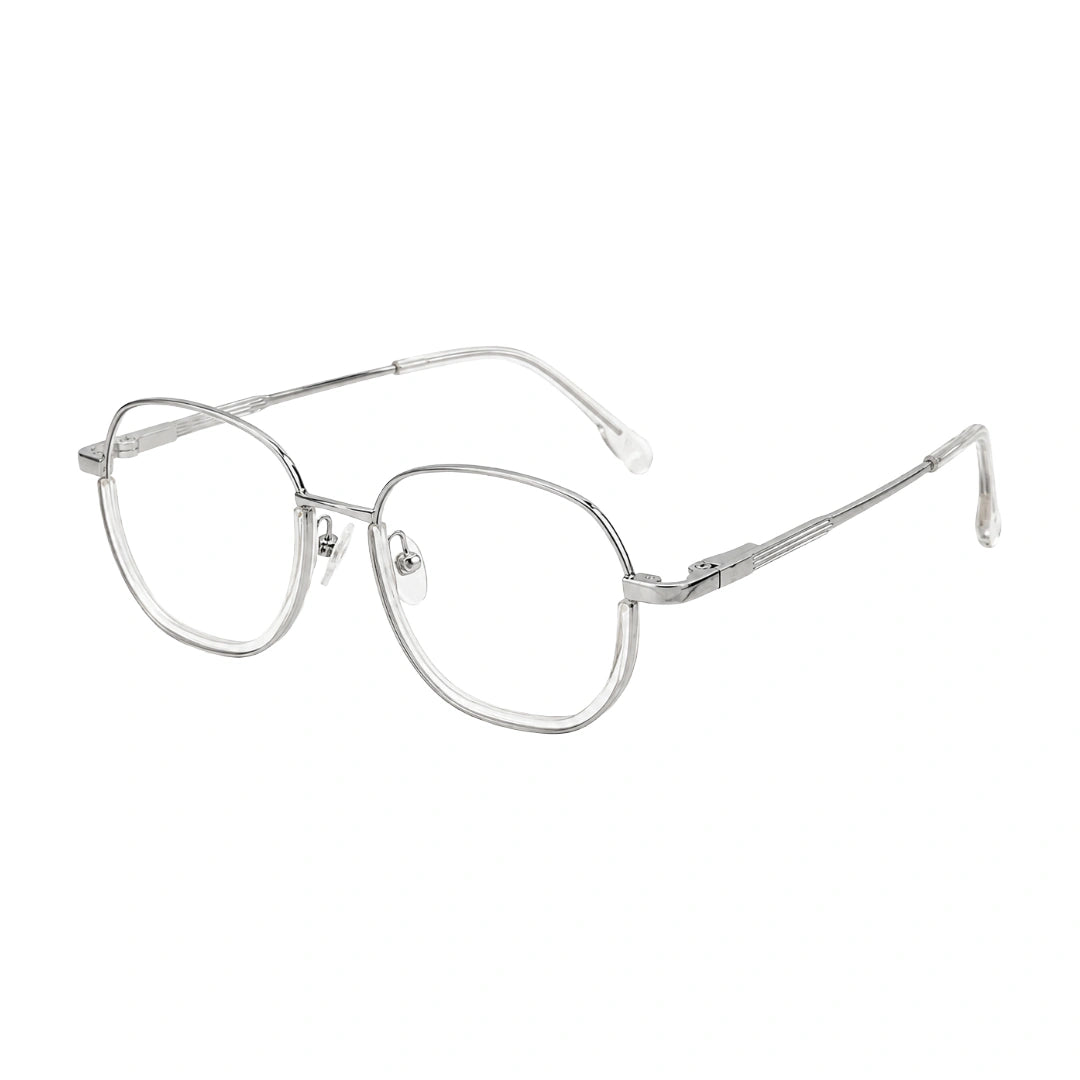 Geometric Metal Frame Eyeglasses for Men & Women | College Fashion 66108-zoom-47