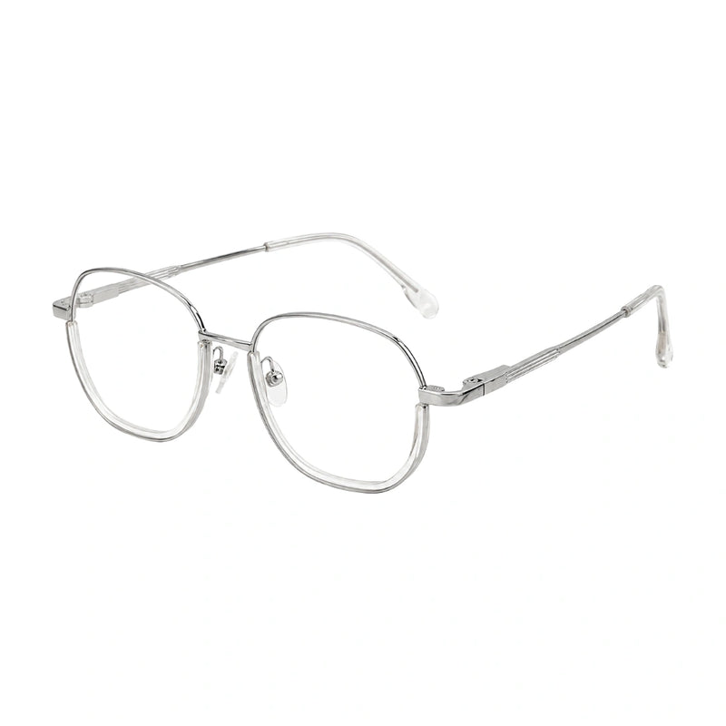 Geometric Metal Frame Eyeglasses for Men & Women | College Fashion 66108-zoom-