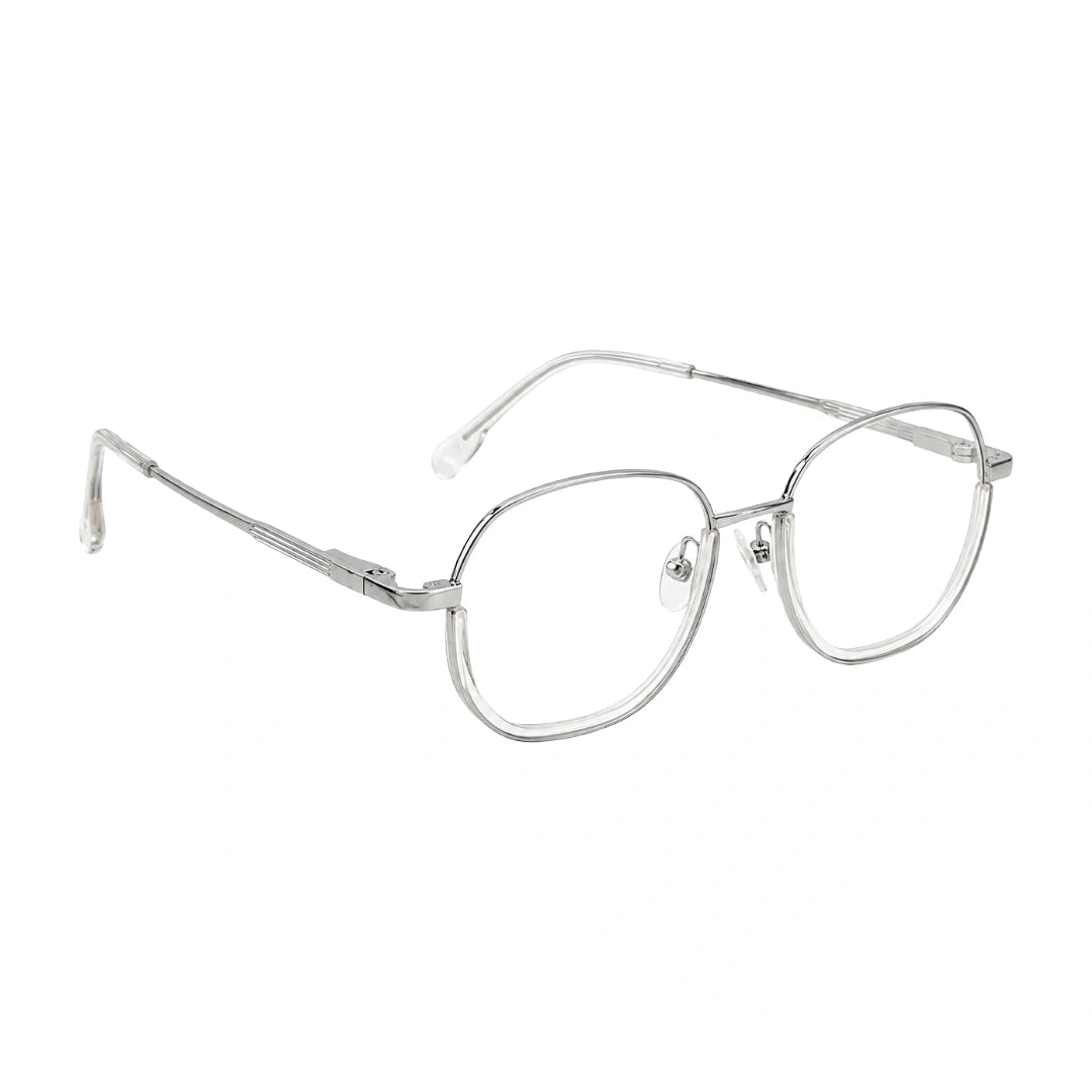 Geometric Metal Frame Eyeglasses for Men & Women | College Fashion 66108-50