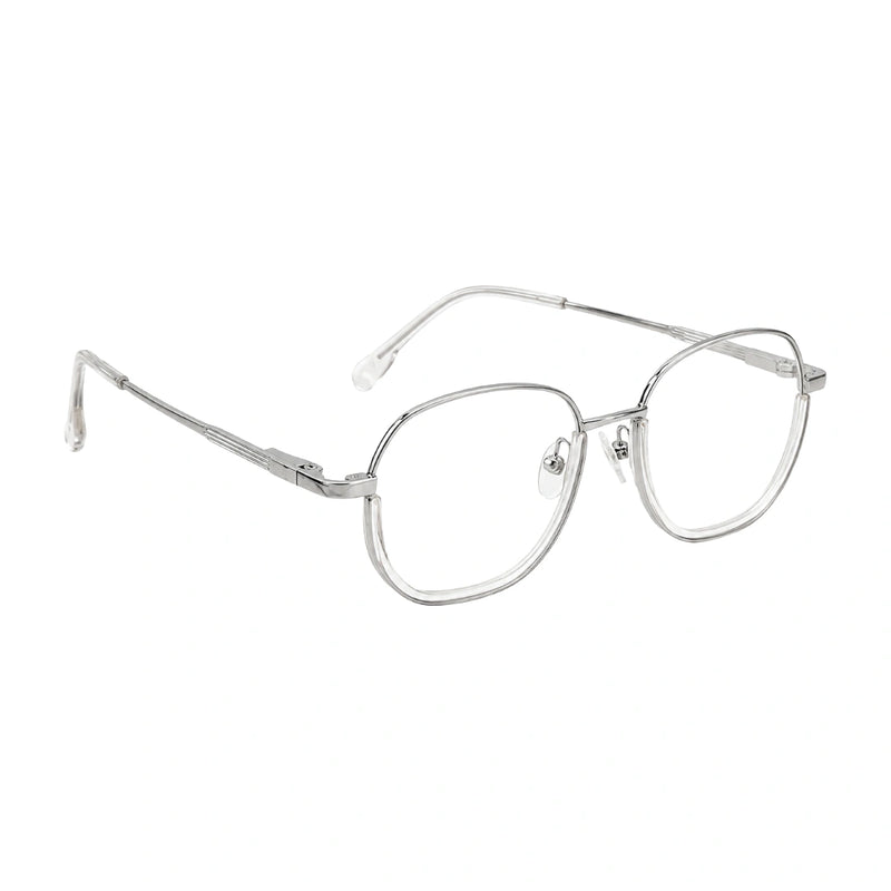 Geometric Metal Frame Eyeglasses for Men & Women | College Fashion 66108-zoom-