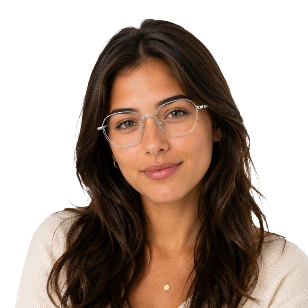 Geometric Metal Frame Eyeglasses for Men & Women | College Fashion 66108-zoom-51