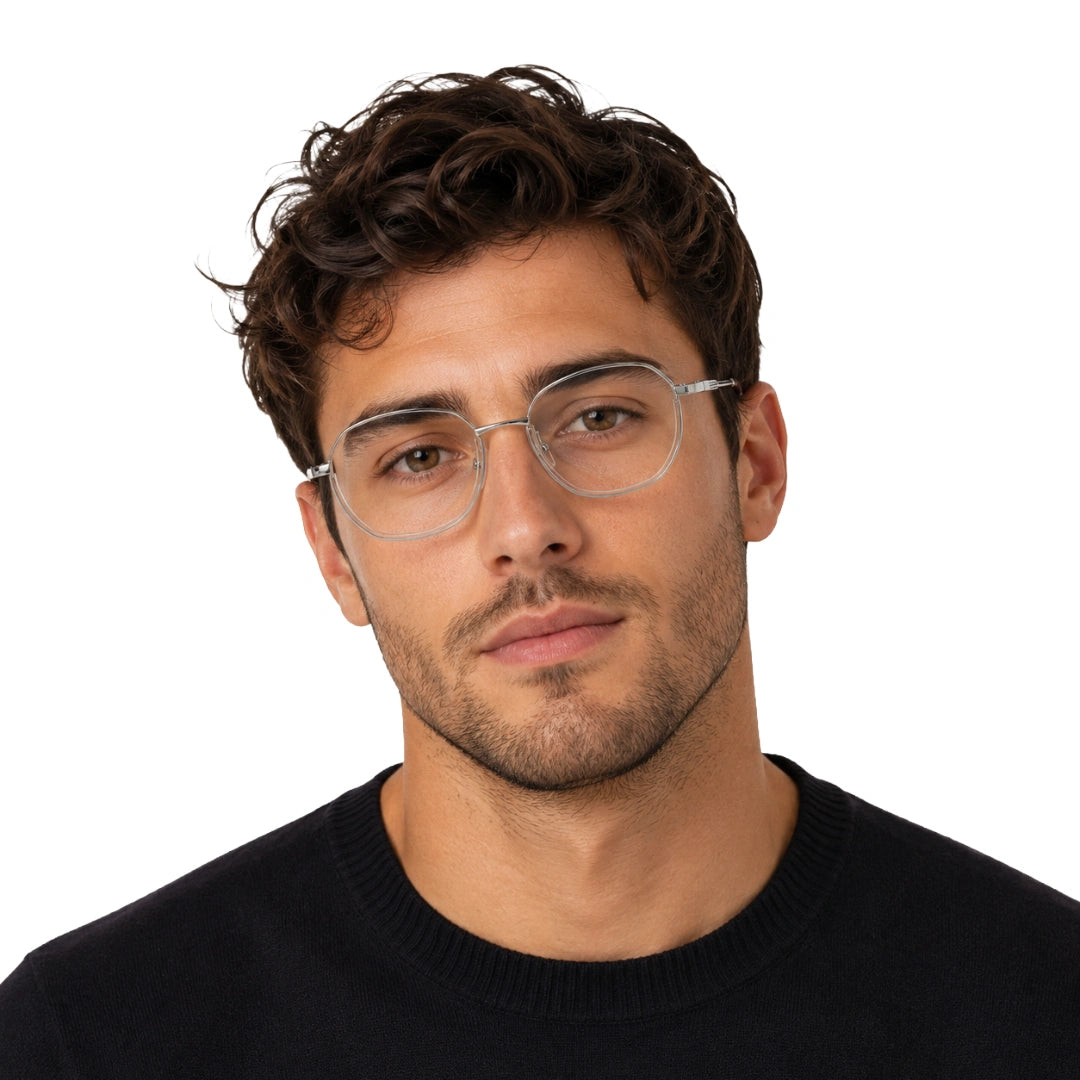 Geometric Metal Frame Eyeglasses for Men & Women | College Fashion 66108-zoom-52