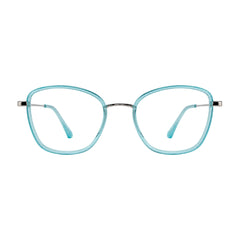 College Fashion 66109 modern square prescription eyeglasses in blue, front view