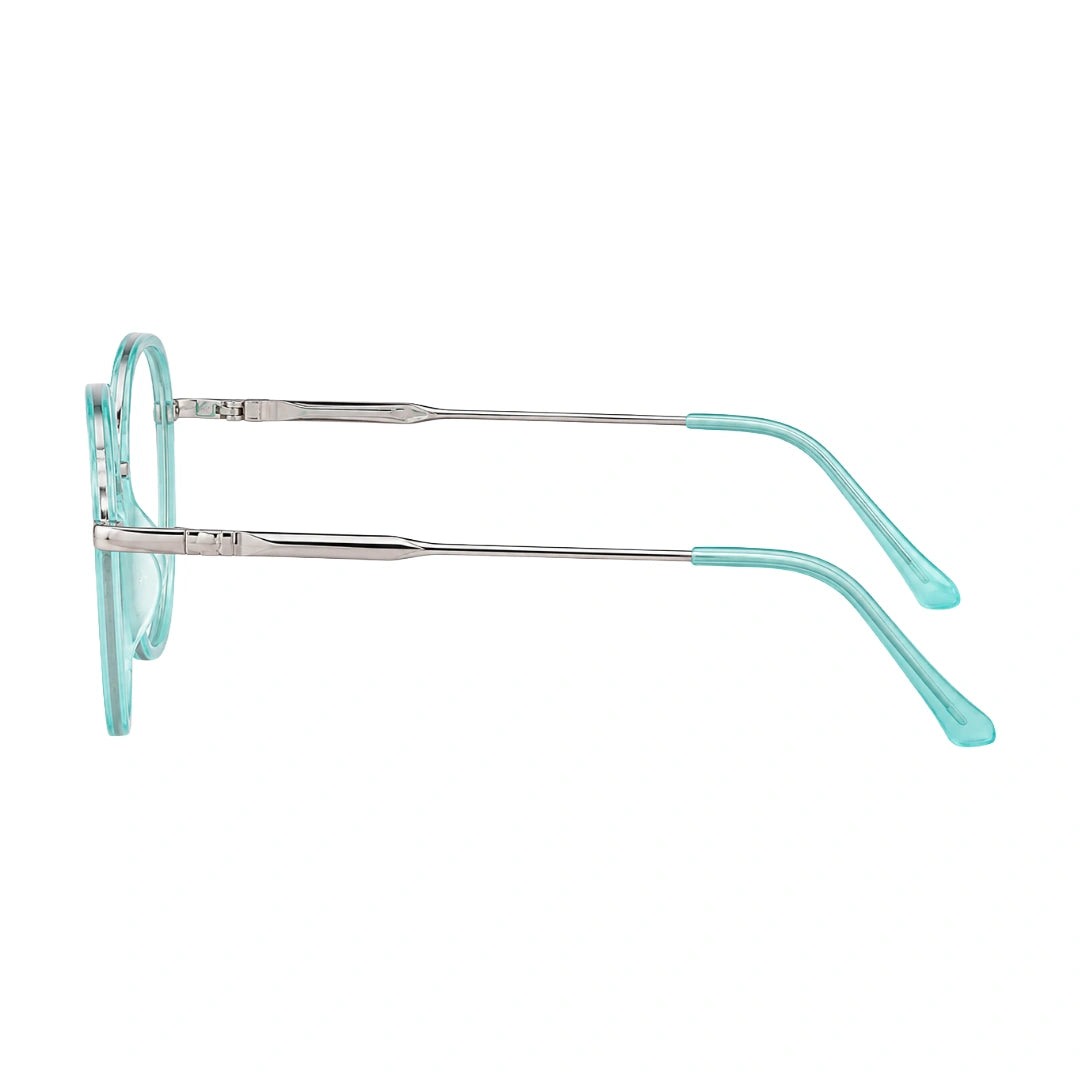 College Fashion 66109 modern square prescription eyeglasses in blue, side profile view
