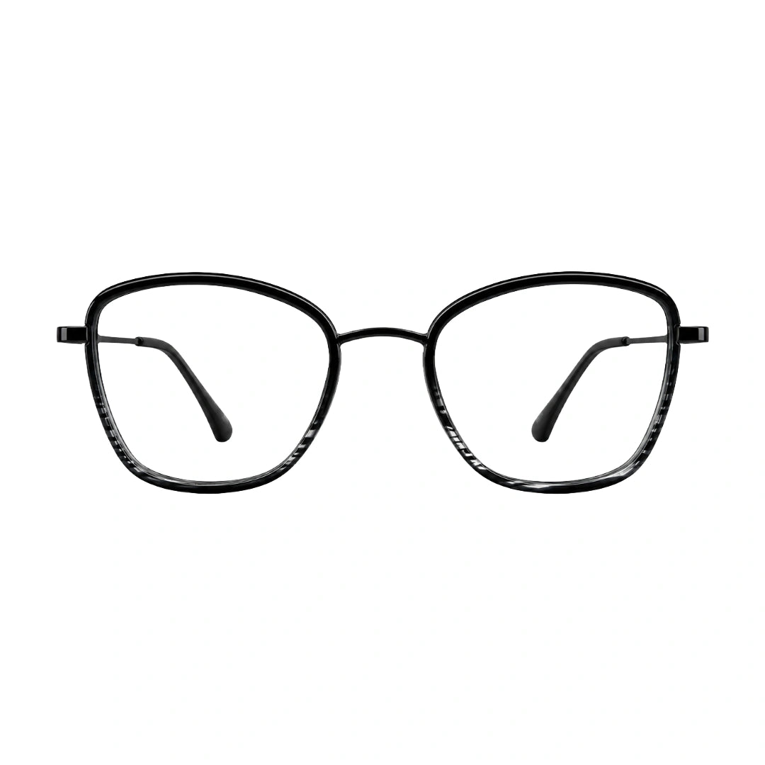 College Fashion 66109 modern square prescription eyeglasses in gradient black, front view